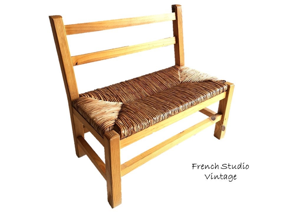 Rush Seat Bench Etsy UK
