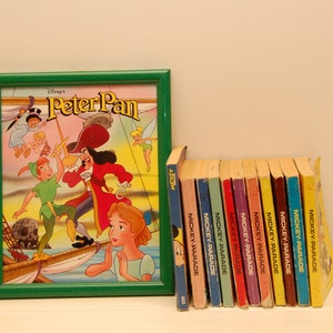 Vintage French Disney Parade Books Zestaw 10 francuskich książek z lat 80. z Paryża Kolekcjonerski prezent/ Francuskie studio Vintage