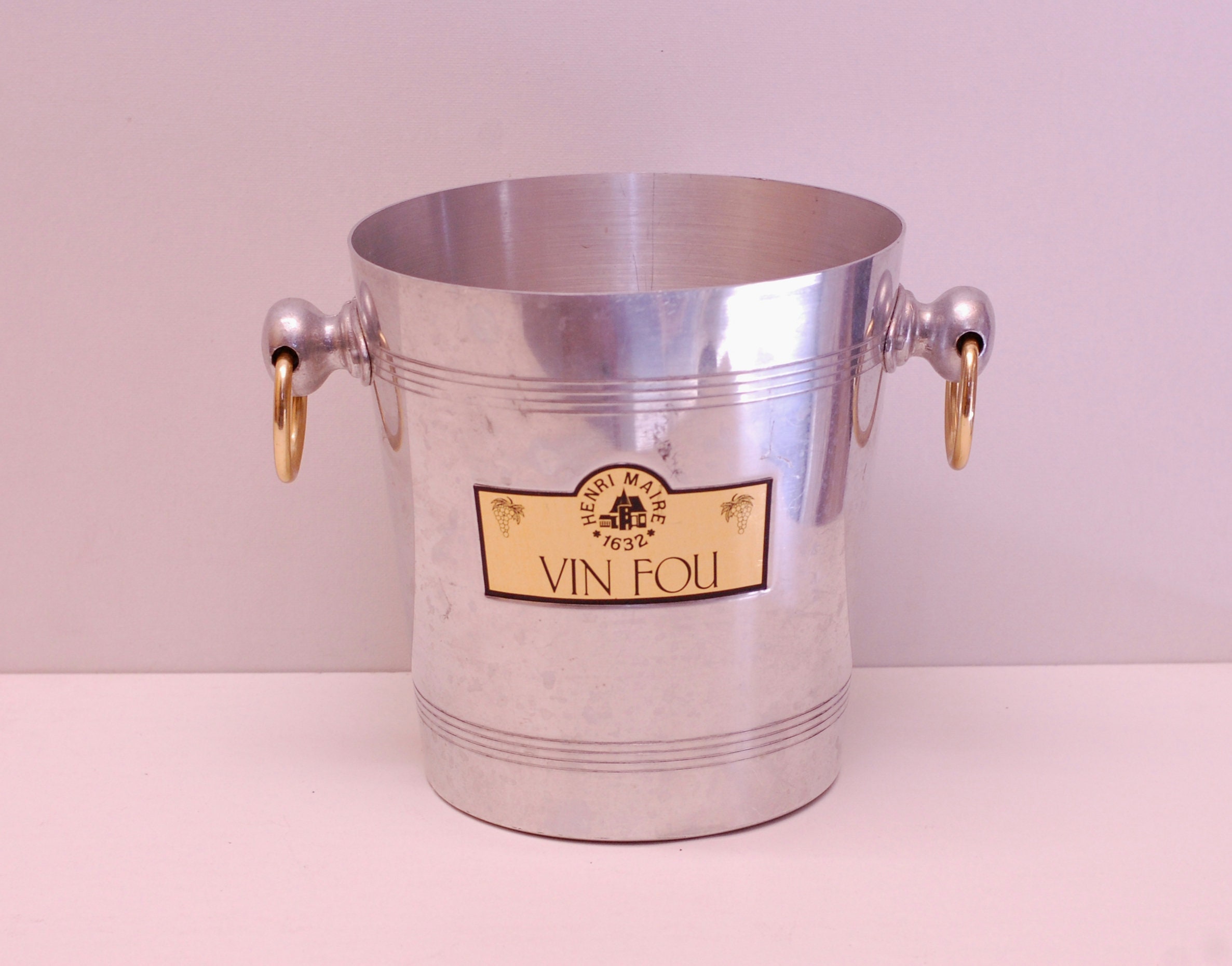 Vintage Français Ice Bucket Champagne Vin Fou Cooler Flower Historic Display/studio Vintage