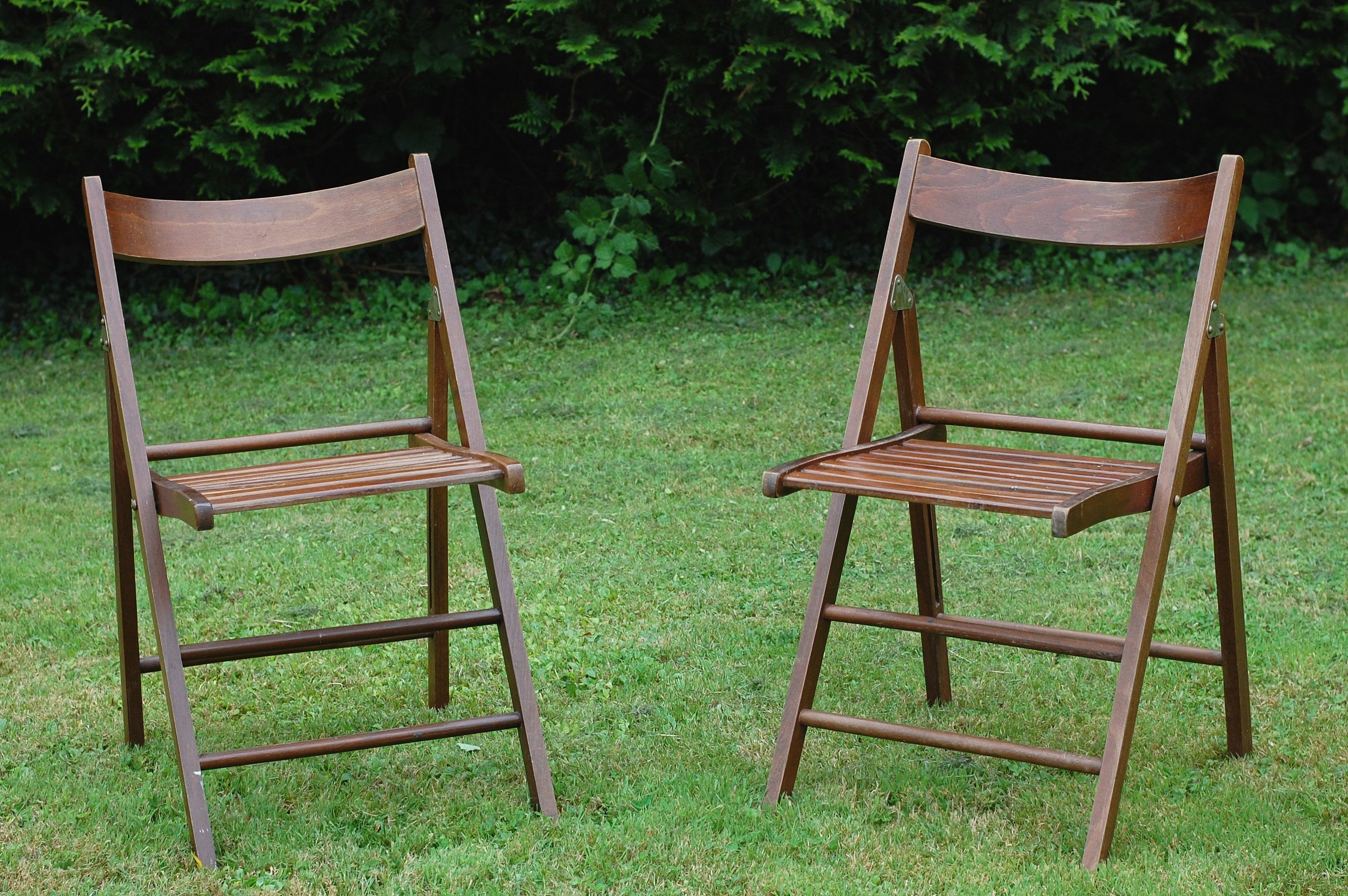 Vintage French Wooden Folding Chairs Set of 2 Garden Chairs Etsy