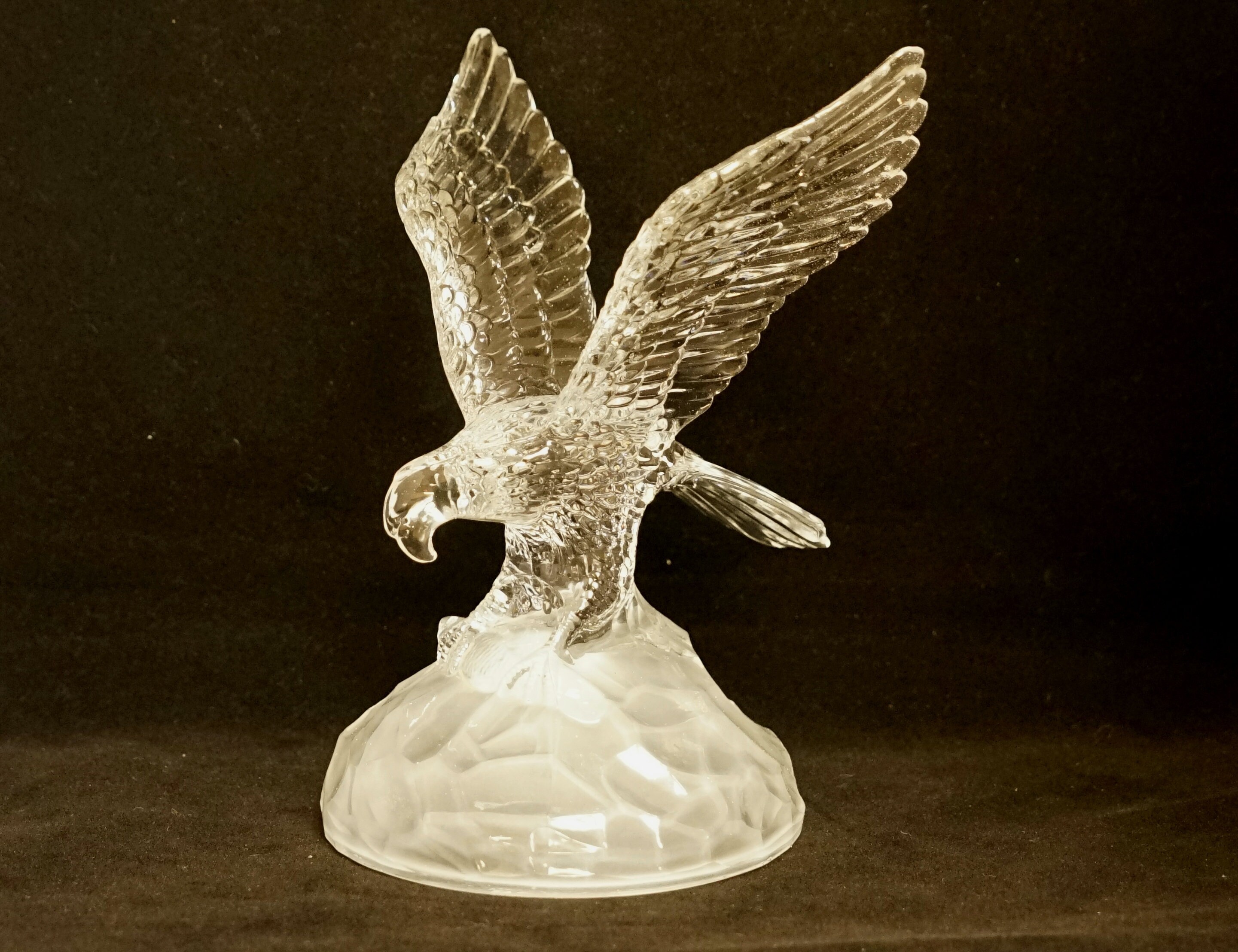 Vintage Verre Chasse Aigle et Poisson Figurine Art Décor Oraments Cadeau Objet de Collection /França