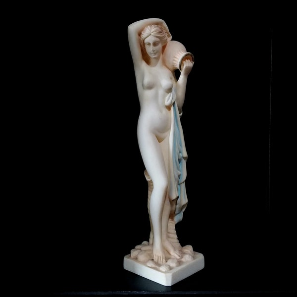 Vintage Roman Maiden Alabaster Figurine Sculpture Lady Statue Classical Home Decor Display/ French Studio Vintage