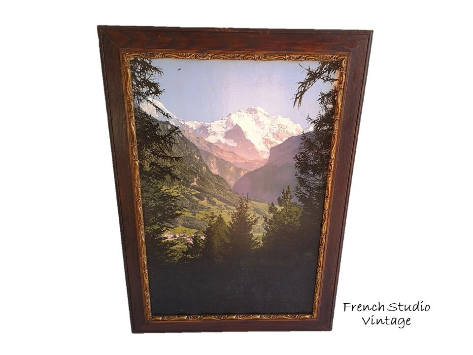 Vintage Français Grand Cadre en Bois de Paris Picture Painting Frame Home Decor Display Gift/Françai