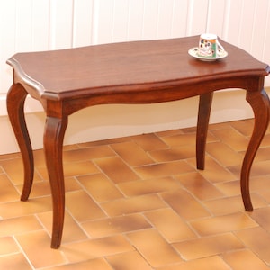 Vintage French Wood Side Coffee Table Louis XV Style Large Table Stand Display Natural Wood Furniture/ French Studio Vintage