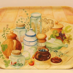 Vintage French Large Serving Tray Plastic Tea Tray French Kitchen Image Decor/ French Studio Vintage