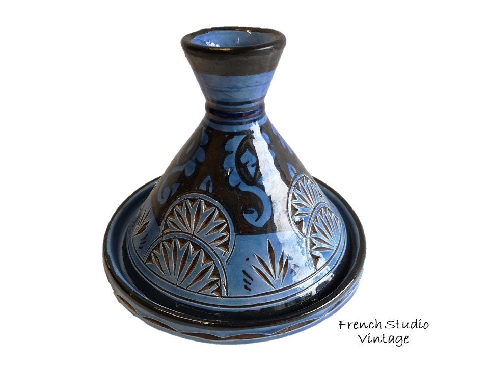 Vintage Moroccan Bowl Poterie Couscous Plat Grès Rangement Service Pot Arabe Décor Cadeau/Français S