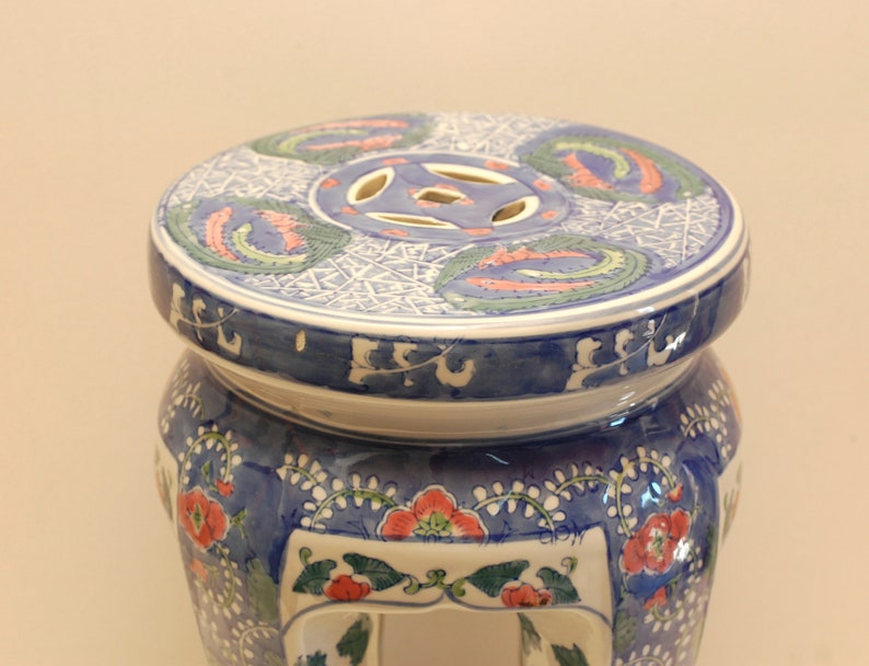 Vintage chino cerámica taburete mesa lateral asiento planta | Etsy