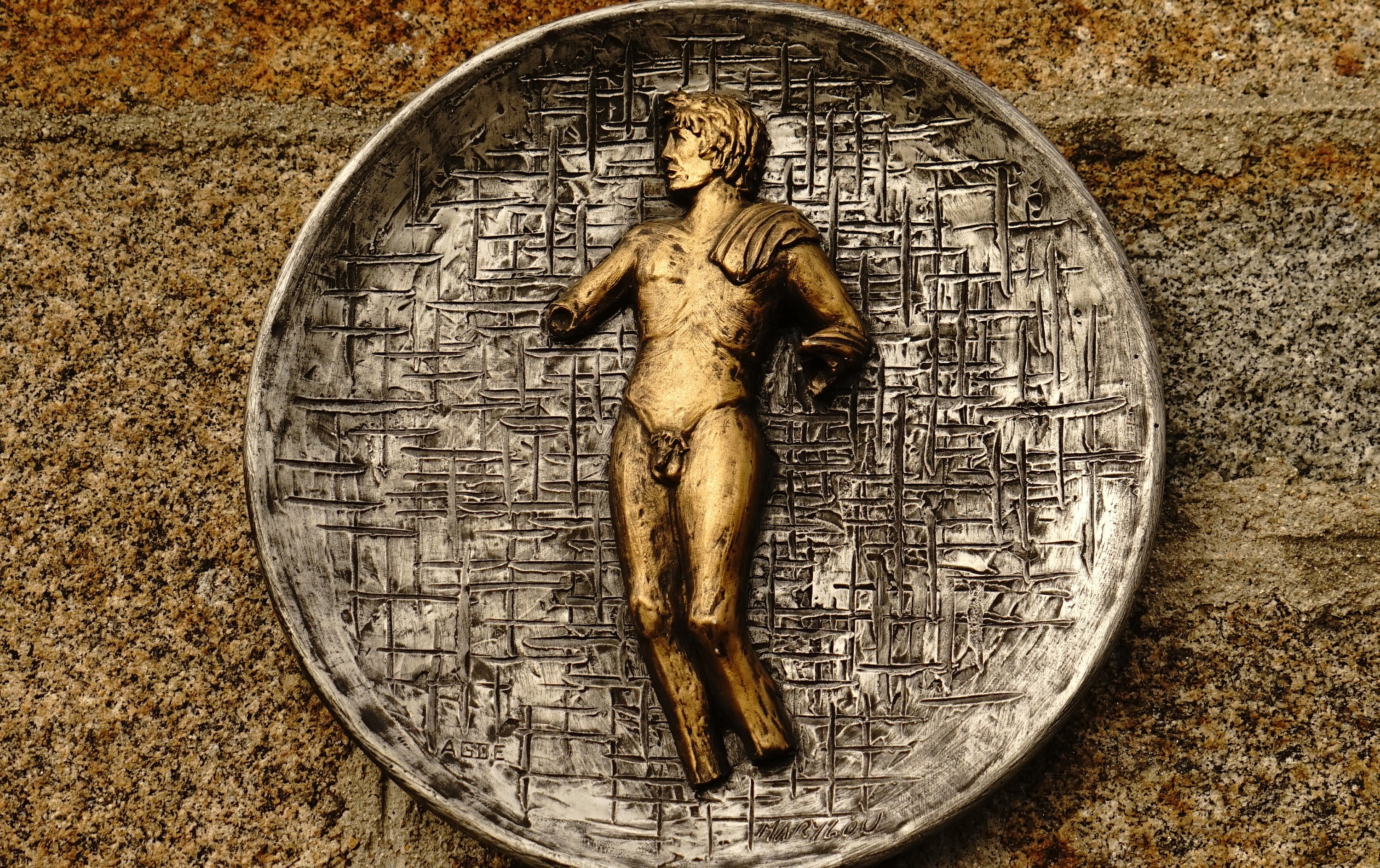 Vintage Français Plaque Murale Art Décor Reproduction Relief Grèce Plâtre Figurine Hand Made Display