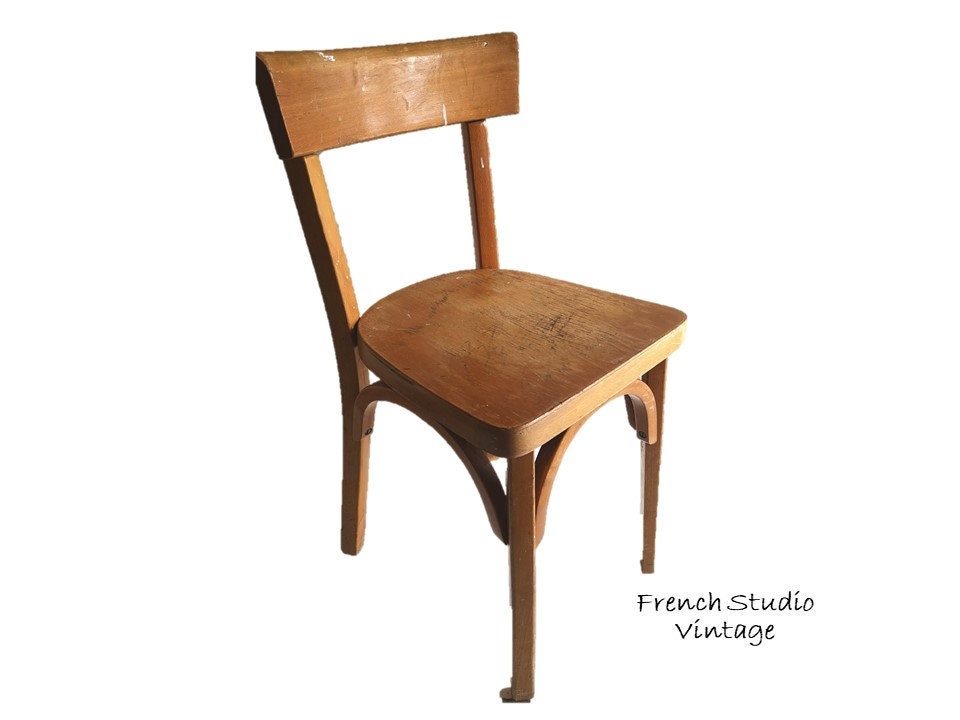 Vintage Français Bois Baumann Chaise Bistro Chaises Enfants Bentwood Mid Century Meubles Affichage D