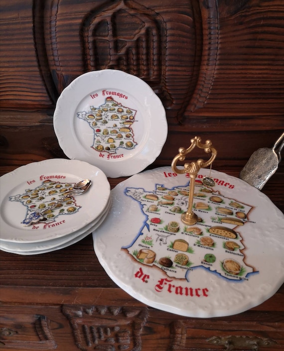 Vintage Porcelain Cheese Plates, French Map (set of 4),limoges - Etsy