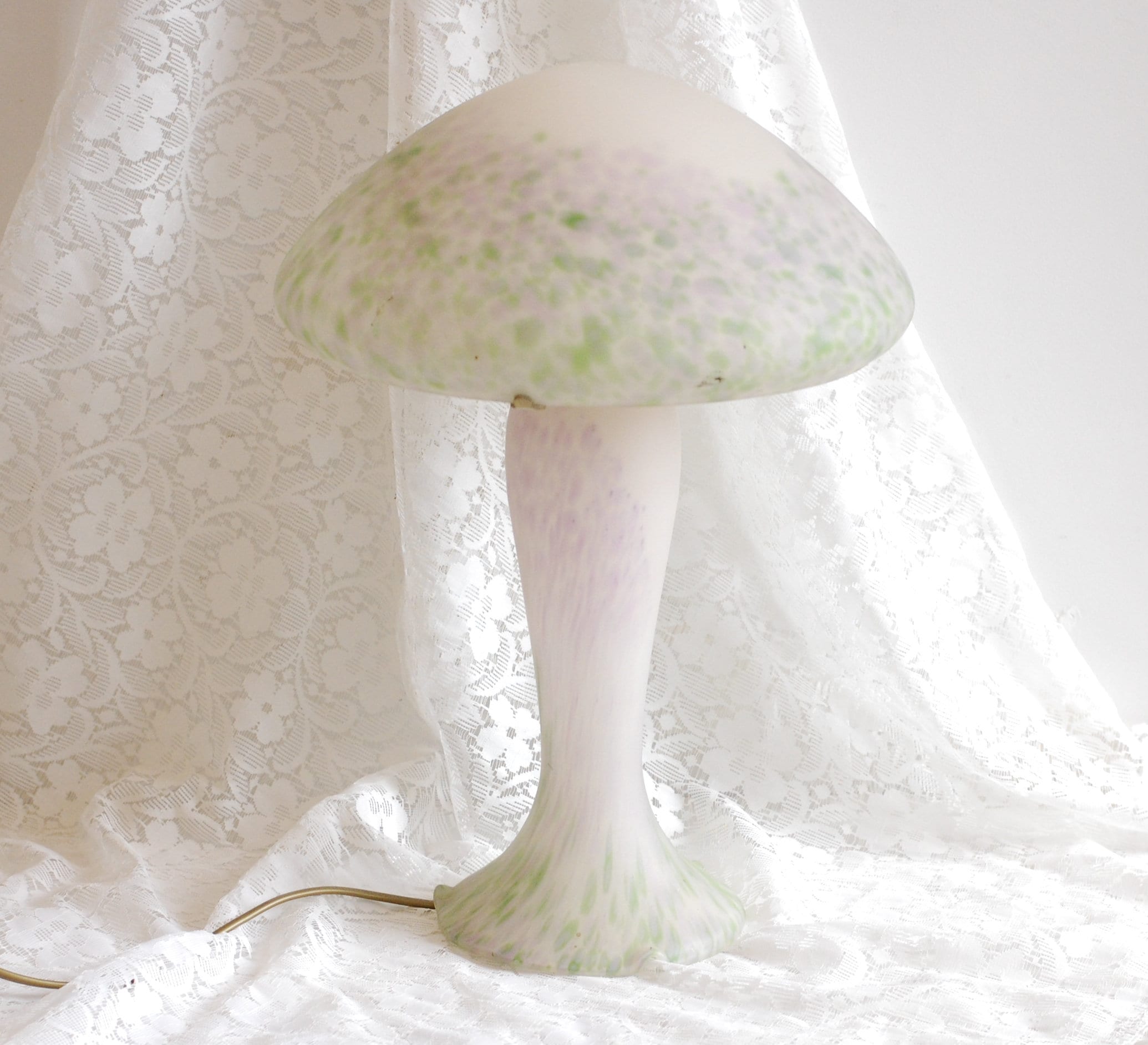 Vintage French Table Lamp Glass mushroom Light Art Deor Home Display/ French Studio vintage