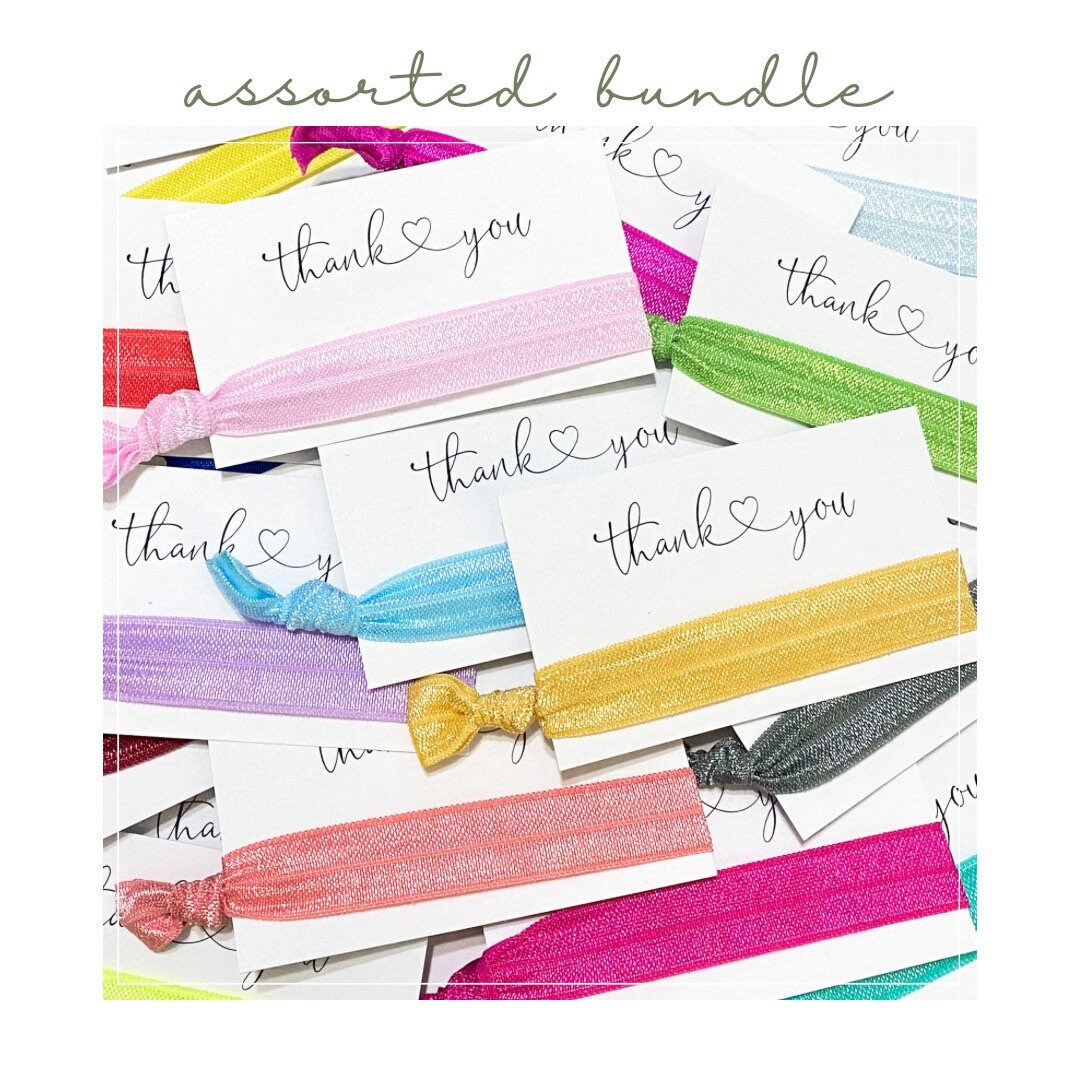 Bulk Elastic Hair Ties Pack of 10 Bundle of Colorful Hair Ties on Thank