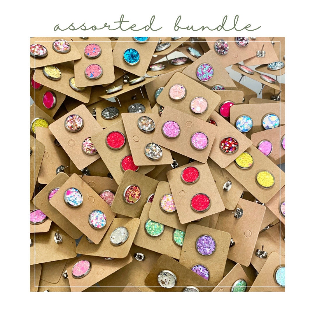 Stud Earrings Pack of 10 Bulk Bundle of Mystery Earrings Etsy