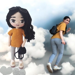 Personalized Christmas Gift Portrait Doll Look aLike Doll Customized Ooak Crochet Doll Gift For Her Personalized Gift Christmas Gift Idea