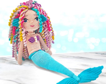 Mermaid Doll, Portrait Mermaid Doll, Look a Like Doll, Personalisierte Meerjungfrau, Portrait Puppe, Amigurumi Puppe, Geschenkidee, Geschenk zum Geburtstag
