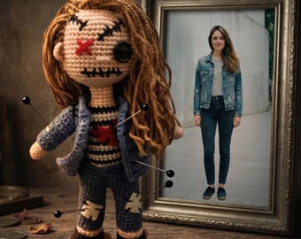 Lalka Voodoo Poppet z możliwością personalizacji, lalka zemsty ze zdjęcia, pluszowa lalka z motywem rytuału rozwodu i rozstania, gotycka lalka duchowej ochrony na prezent-żart