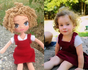 Personalisierte Puppe nach Maß selfie dolls portrait look alike doll mini me doll Geschenk für Weihnachten für ihn für sie