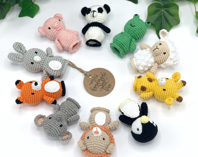 Handmade Finger Puppet Set Crochet Finger Puppets for Babies Educational Toys Finger Toy Set Forest Animals Puppet  Amigurumi