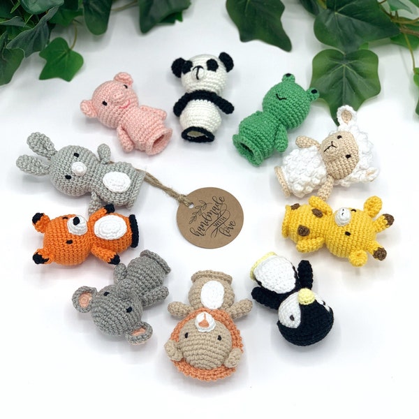 Ensemble de marionnettes à doigt fait main au crochet marionnettes à doigt pour bébés jouets éducatifs ensemble de jouets à doigt animaux de la forêt marionnette Amigurumi