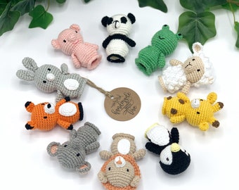 Gehäkelte Tierfingerpuppen, Erzählrequisiten für frischgebackene Mütter, handgefertigtes Waldtier-Set
