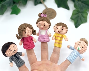 Marionnettes à doigts personnalisées, Marionnettes à doigts similaires, Jouets éducatifs pour bébé, Marionnettes de famille personnalisées, Cadeau personnalisé