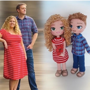 Personalized Crochet Couple Doll: Custom Portrait Mini Me, Unique Valentine&#39;s Gift