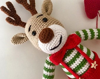 Christmas Reindeer, Christmas Toys, Christmas Ornaments, Amigurumi Reindeer,  Christmas Gift