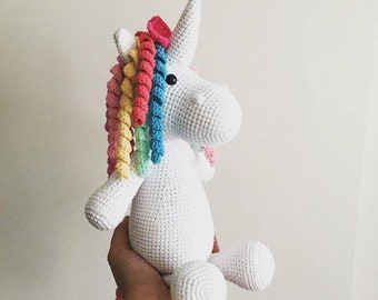 Licorne au crochet, Licorne Amigurumi, Licorne faite à la main, Jouets Licorne, Livraison gratuite.