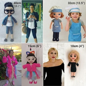 Muñeca personalizada parecida a ti, Muñeca de ganchillo personalizada Mini Yo, Muñeca amigurumi a partir de una foto, Muñeca de trapo personalizable Regalo para tu mejor amiga imagen 12