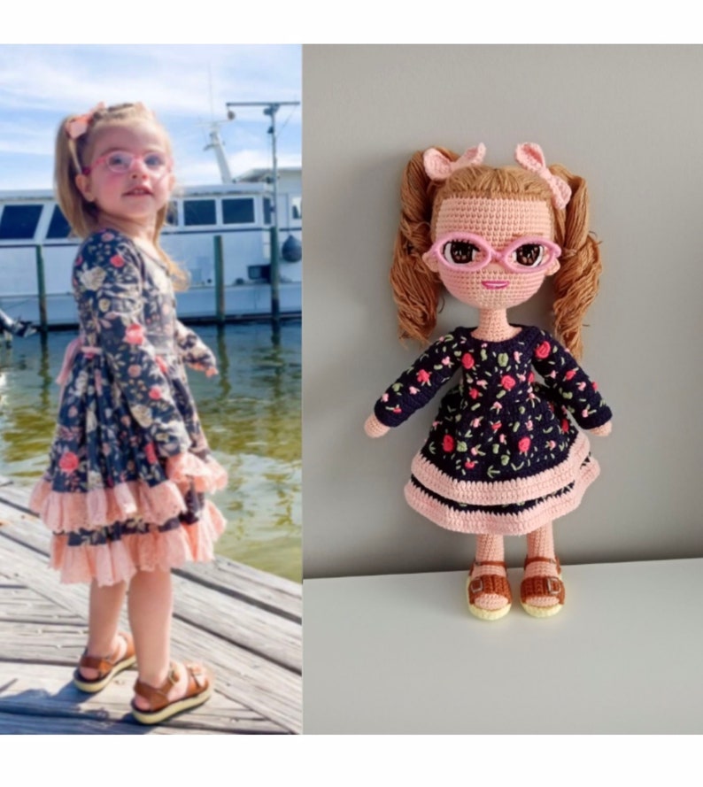 Lijk op elkaar pop Gepersonaliseerde pop Mini Me Doll Portretpop, Aangepaste poppen Cadeau voor hem of haar Cadeau voor vriendin cadeau voor haar hem moeder afbeelding 6