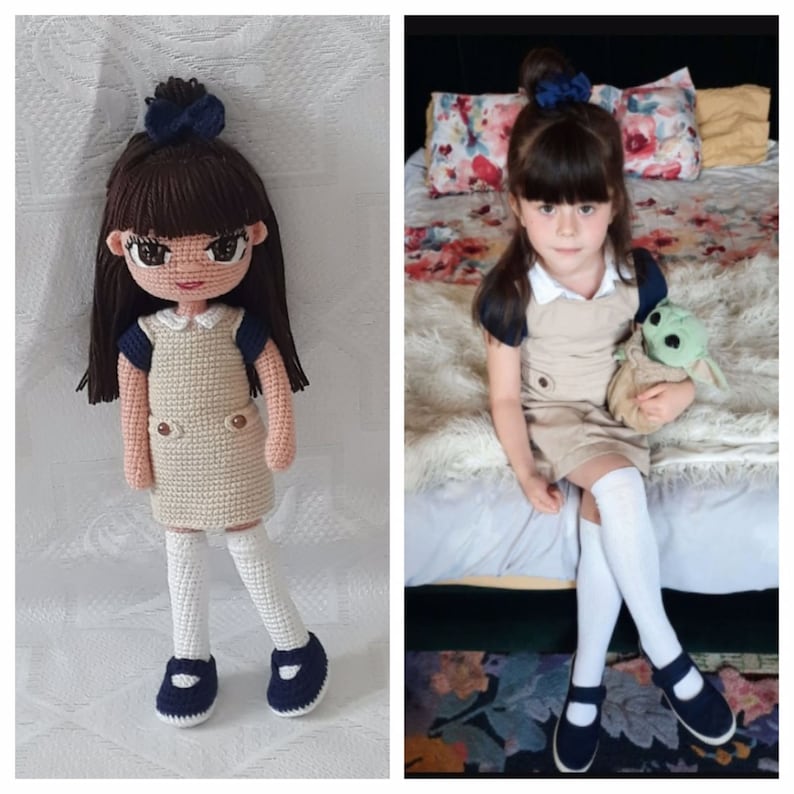 Lijk op elkaar pop Gepersonaliseerde pop Mini Me Doll Portretpop, Aangepaste poppen Cadeau voor hem of haar Cadeau voor vriendin cadeau voor haar hem moeder afbeelding 9