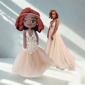 Muñeca personalizada parecida a ti, Muñeca de ganchillo personalizada Mini Yo, Muñeca amigurumi a partir de una foto, Muñeca de trapo personalizable Regalo para tu mejor amiga imagen 4