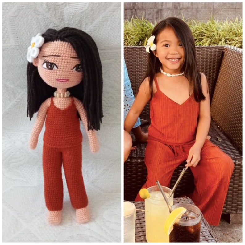 Lijk op elkaar pop Gepersonaliseerde pop Mini Me Doll Portretpop, Aangepaste poppen Cadeau voor hem of haar Cadeau voor vriendin cadeau voor haar hem moeder afbeelding 5