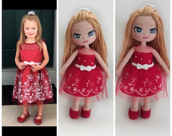 Personalized doll, Portrait Doll, Mini me Doll, Art Doll, Customize Amigurumi Doll, Look aLike Doll, Personalized Birthday Gift