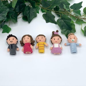 Personalisierte Fingerpuppen, aussehen wie Puppe für Finger, Lernspielzeug für Baby, maßgeschneiderte Familienpuppen, personalisiertes Geschenk Bild 4