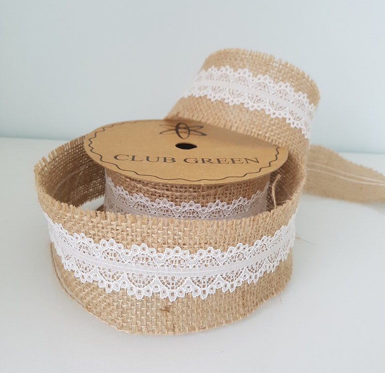British Rustic Country Wedding Decor Natural Lace Hessian Burlap Jute Ribbon