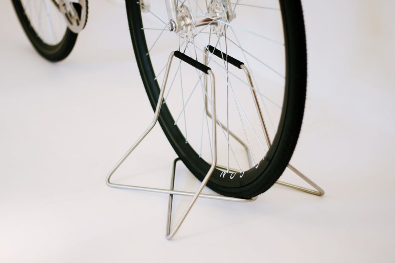 Stainless Steel Bike Stand With Spoke Protection Black 26 27.5 28