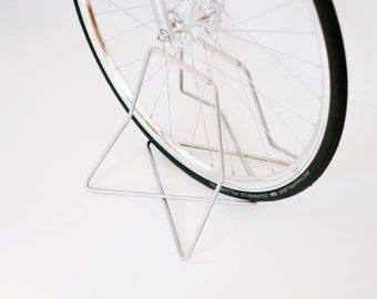 Stainless steel bike stand with spoke protection - natural | 26" - 27.5" - 28" wheels | S+Stand