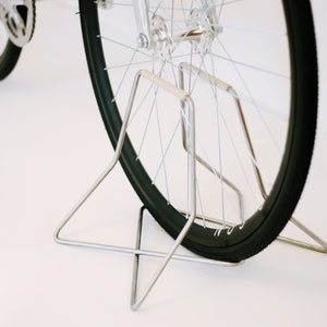 Stainless steel bike stand with spoke protection natural 26 27.5 28 wheels SStand image 3