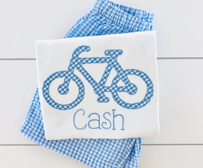 boy or girl Bike Bicycle Applique Shirt