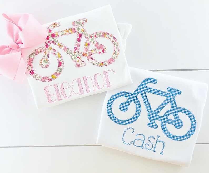 boy or girl Bike Bicycle Applique Shirt