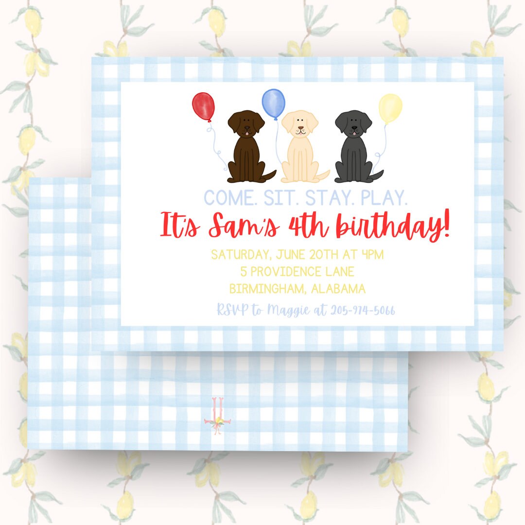 Editable DIGITAL DOWNLOAD Puppy Dog Birthday Party Invitation - Etsy