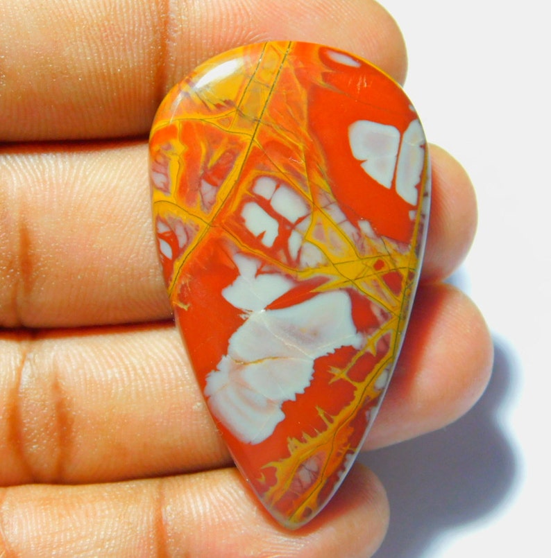Circle Shape Top Quality Loose Stone Gemstone 54cts Natural Noreena Jasper Cabochon Bead 45x25mm 2305A Unusual Jewelry Focal Stone