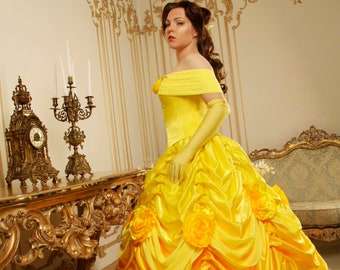 Belle's Dress Costume. Adult Belle cosplay costume. Belle. princess dress.