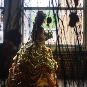 Belle's Gold Dress Costume. Adult Belle cosplay costume. Belle. image 5