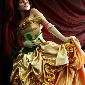 Belle's Gold Dress Costume. Adult Belle cosplay costume. Belle. image 8