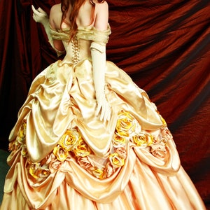 Belle's Gold Dress Costume. Adult Belle cosplay costume. Belle. image 6