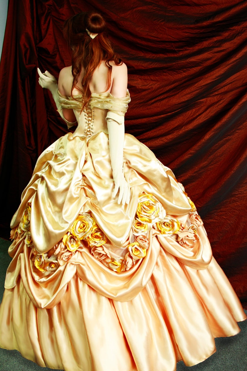 Belle's Gold Dress Costume. Adult Belle cosplay costume. Belle. image 6