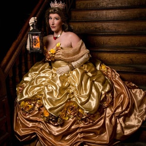 Belle's Gold Dress Costume. Adult Belle cosplay costume. Belle. image 10