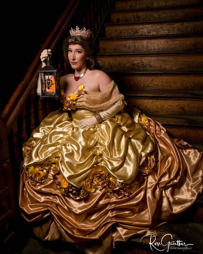 Belle's Gold Dress Costume. Adult Belle cosplay costume. Belle. image 10